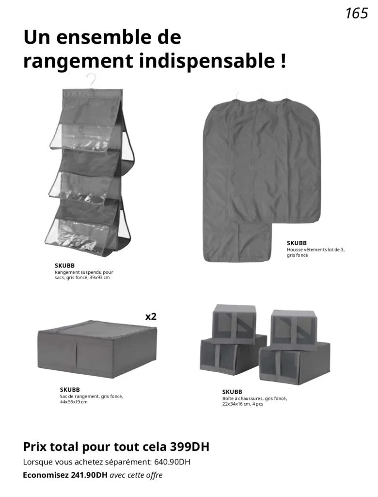 SKUBB Rangement suspendu pour sacs, gris foncé, 39x93 cm - IKEA