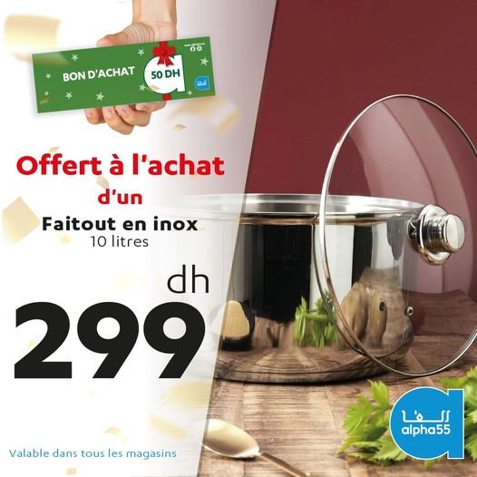 Solde Alpha55 maroc mai 2024 divers produits‏‏