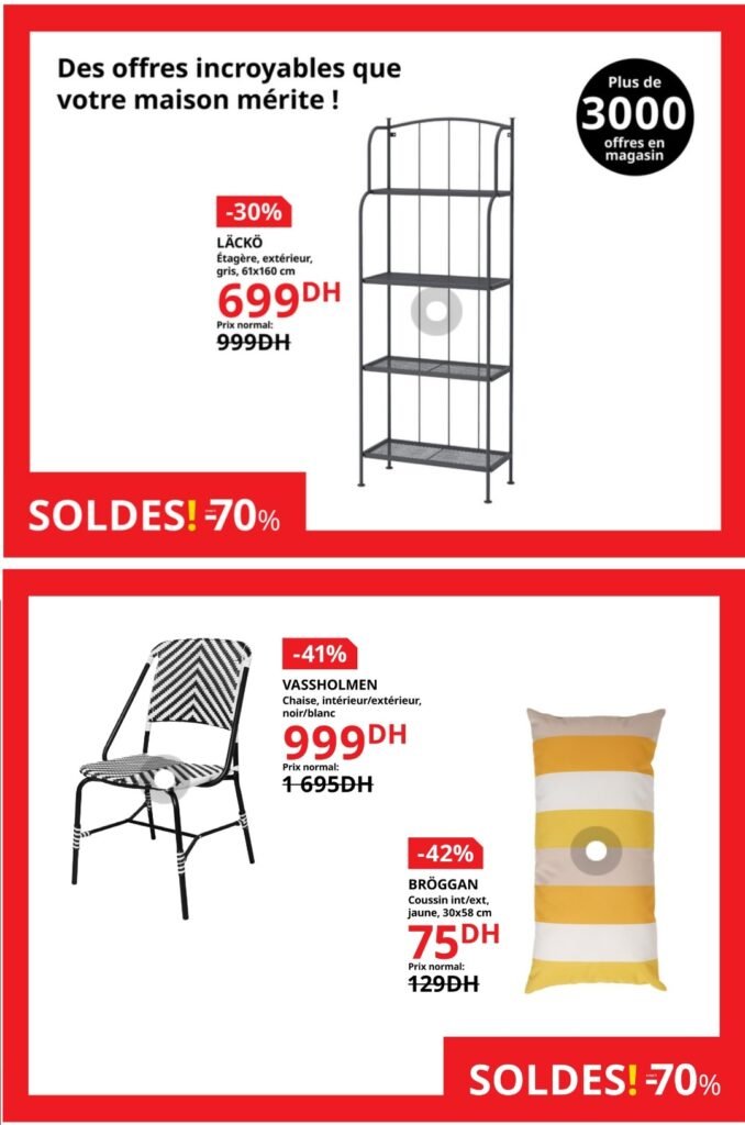 Catalogue Ikea maroc -70% jusqu'au 3 septembre 2024 solutions et accessoires d'ameublement