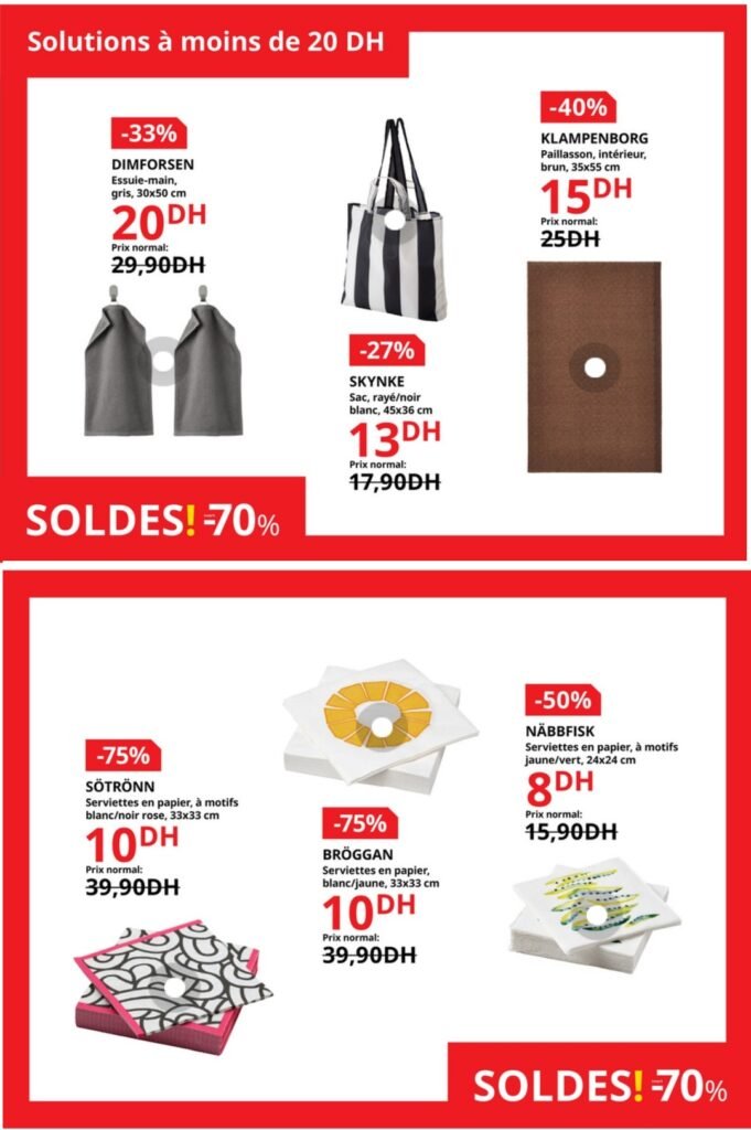 Catalogue Ikea maroc -70% jusqu'au 3 septembre 2024 solutions et accessoires d'ameublement