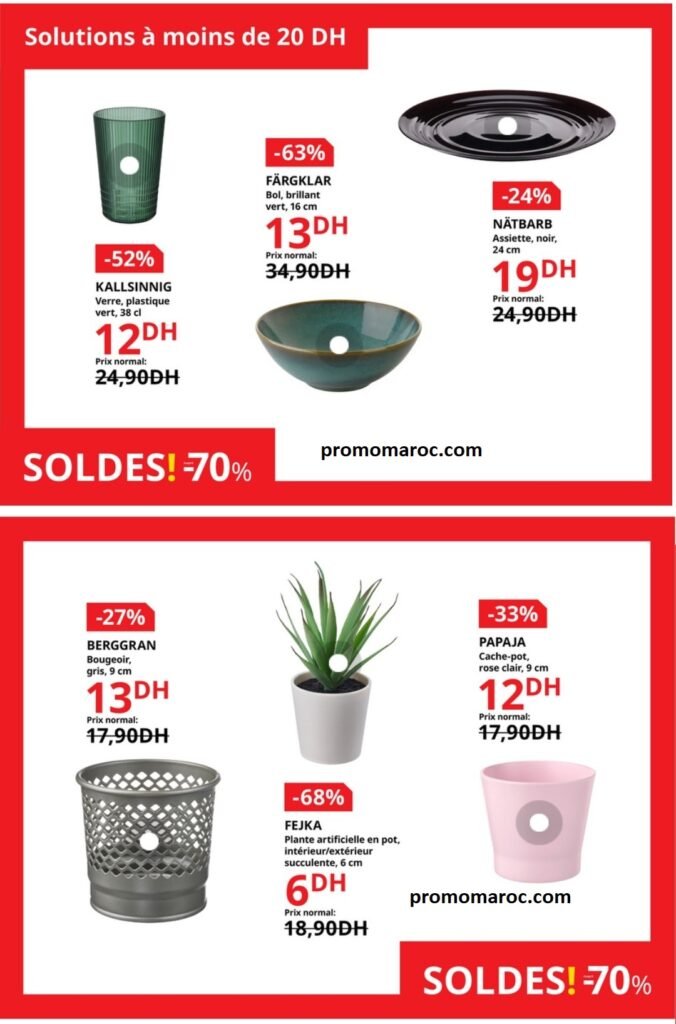 Catalogue Ikea maroc -70% jusqu'au 3 septembre 2024 solutions et accessoires d'ameublement