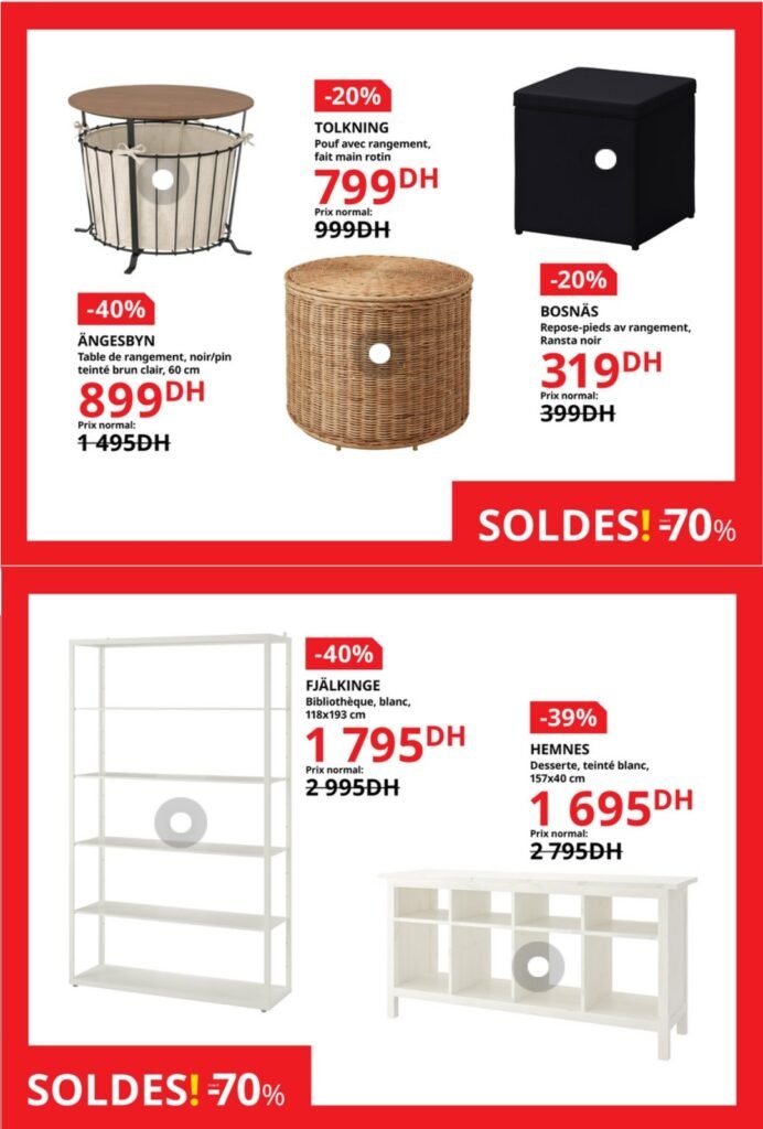 Catalogue Ikea maroc -70% jusqu'au 3 septembre 2024 solutions et accessoires d'ameublement