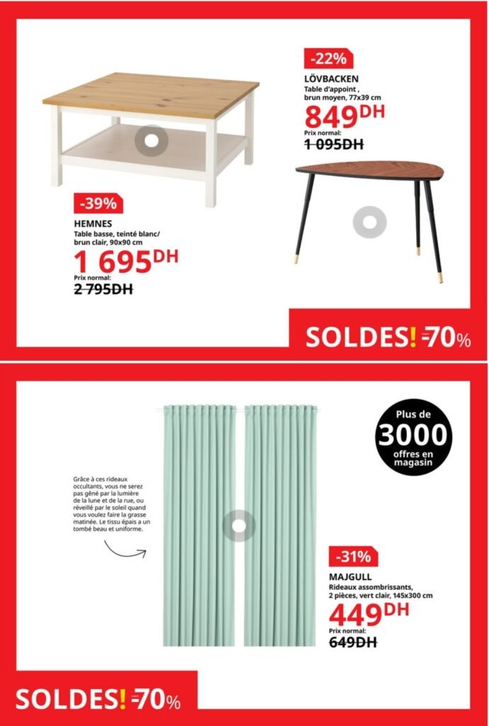 Catalogue Ikea maroc -70% jusqu'au 3 septembre 2024 solutions et accessoires d'ameublement