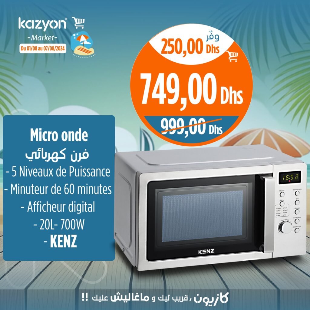 Solde Kazyon market du 1 au 7 Aout 2024 Micro onde et plaque de cuisson 