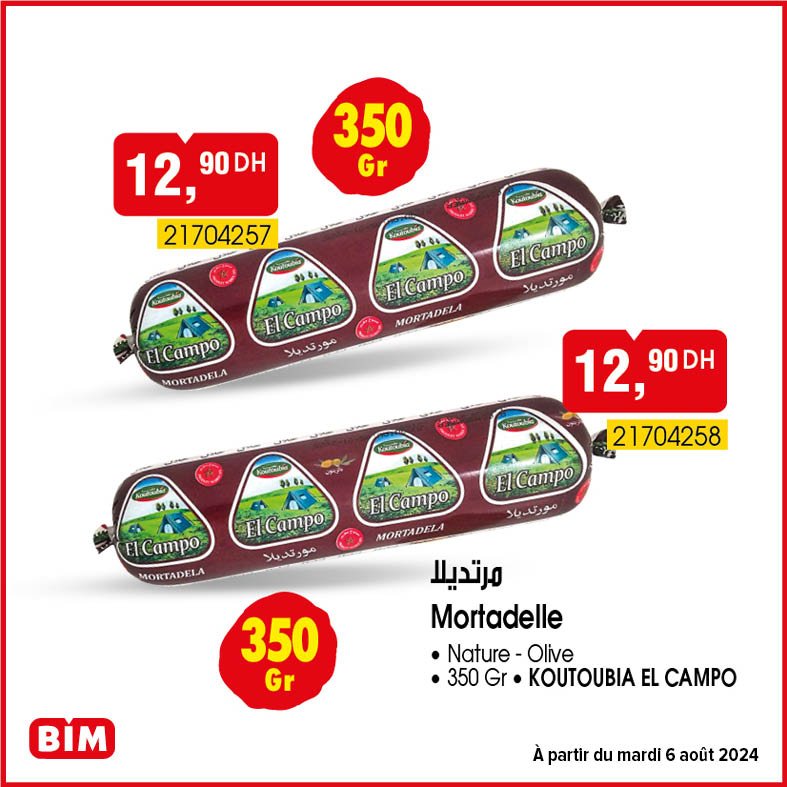 Promotion Bim mardi 6 Aout 2024