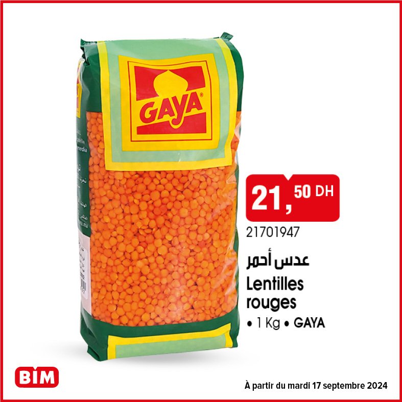 Promotion Bim mardi 17 septembre 2024