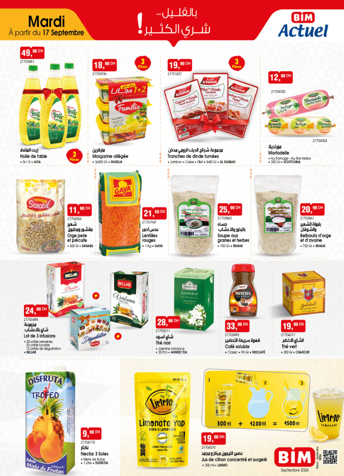 Promotion Bim mardi 17 septembre 2024