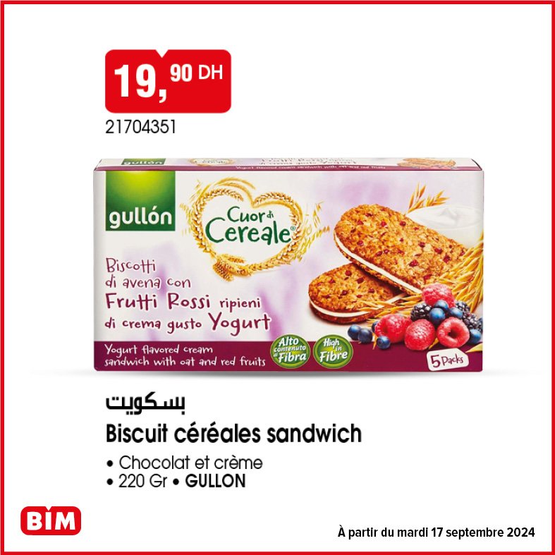 Promotion Bim mardi 17 septembre 2024