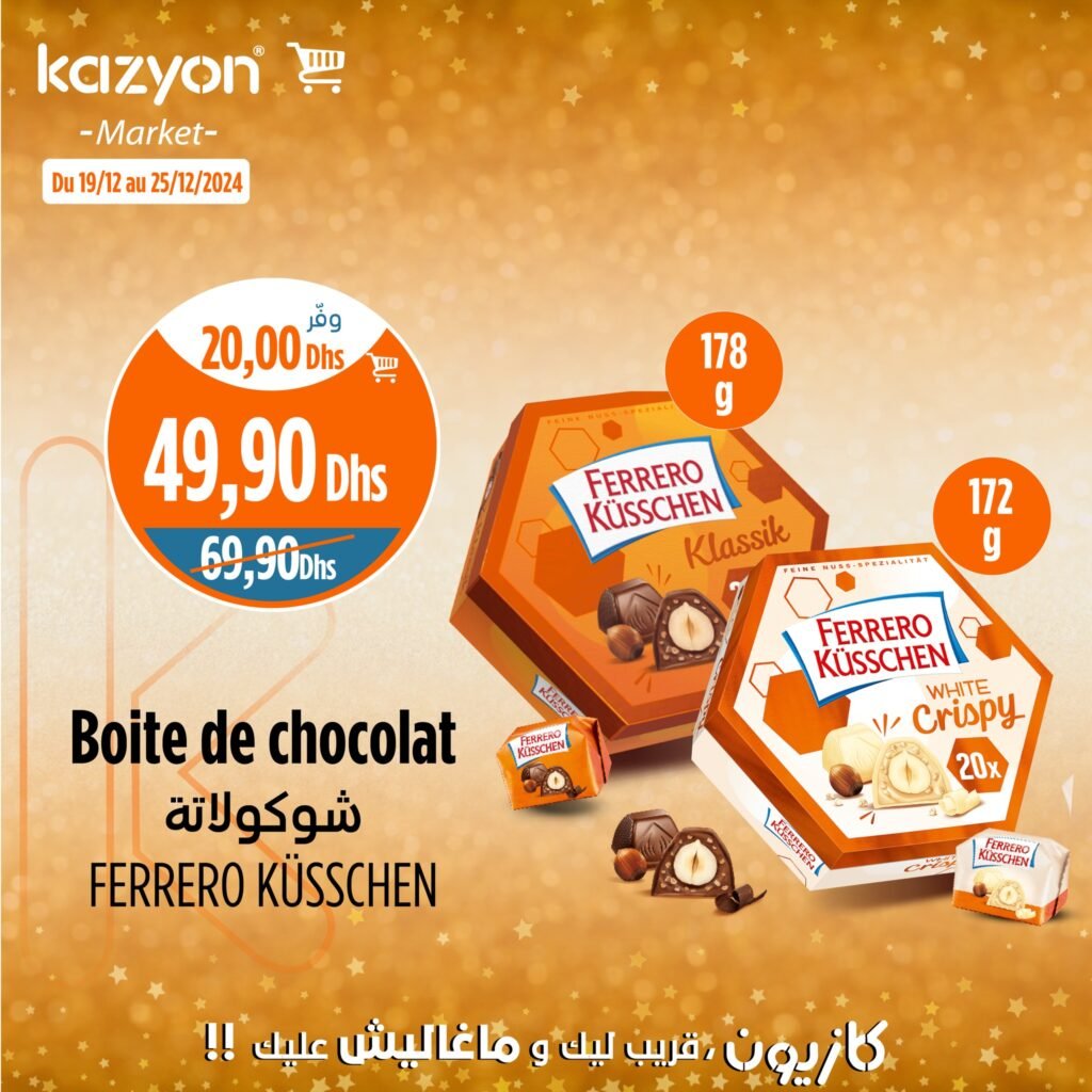 Solde Kazyon market du 19 au 25 decembre social chocolate