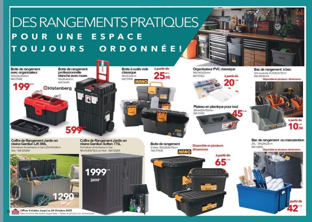 Catalogue Bricoma jusqu’au 26 Octobre 2025 rangement et decoration