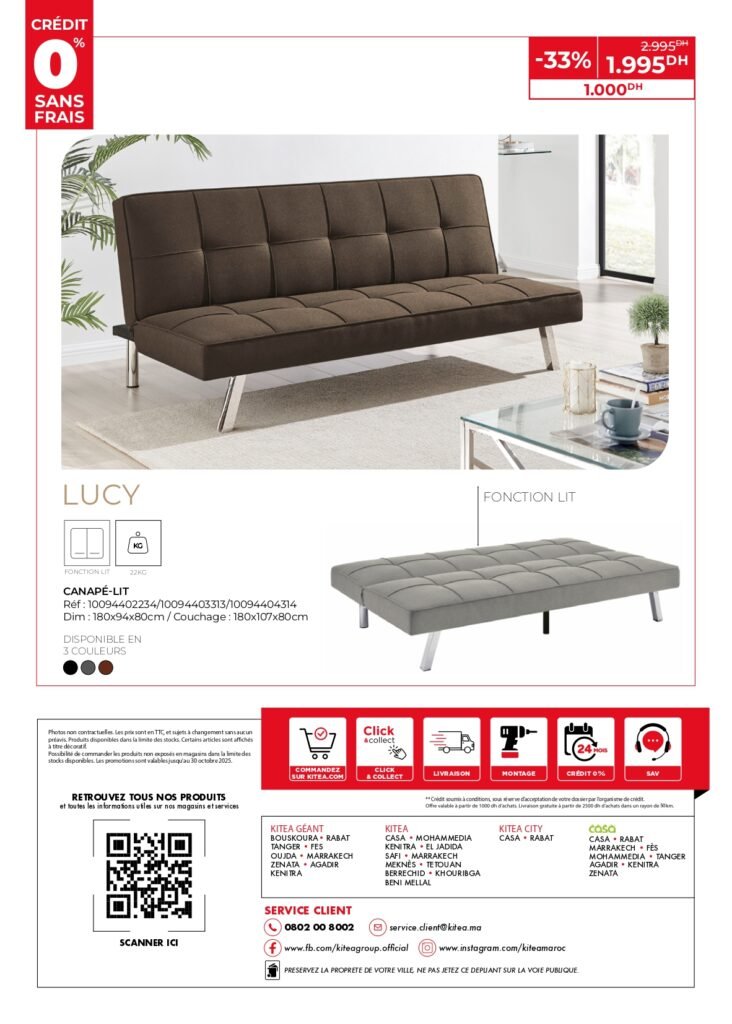 Catalogue kitea SOFA jusqu'au 30 Octobre 2025