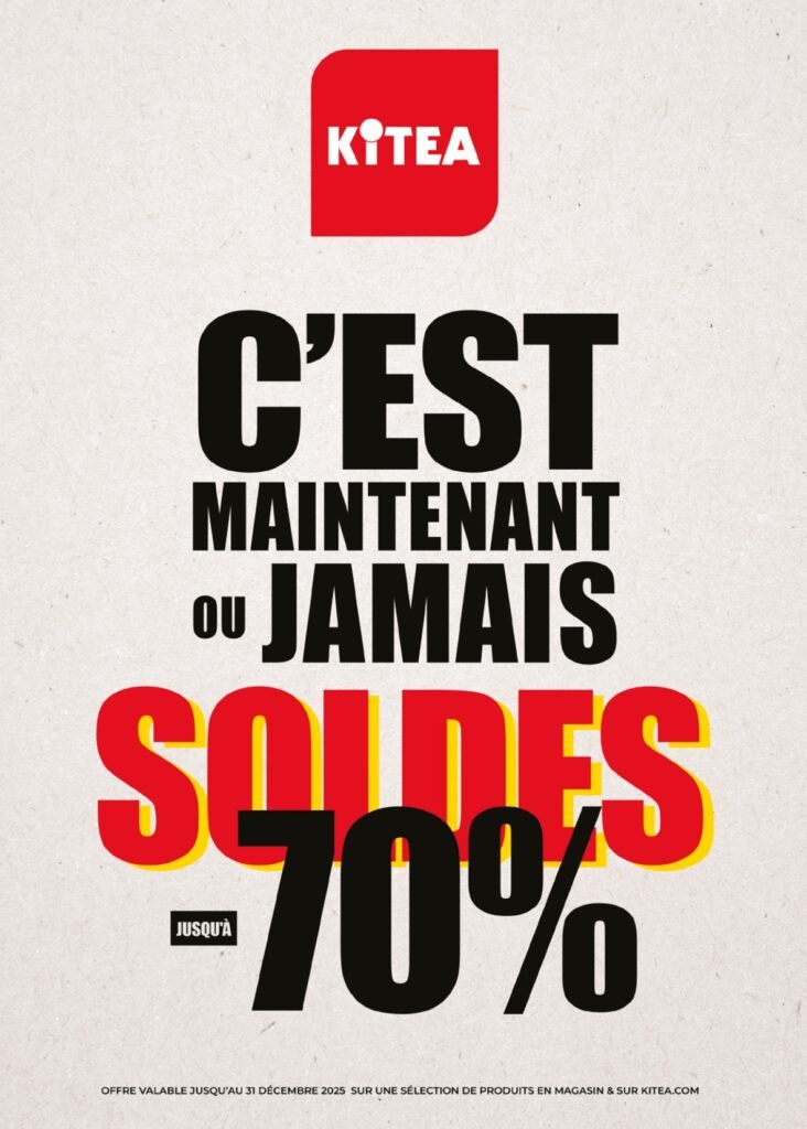 Soldes kitea -70% jusqu’au 31 décembre 2025