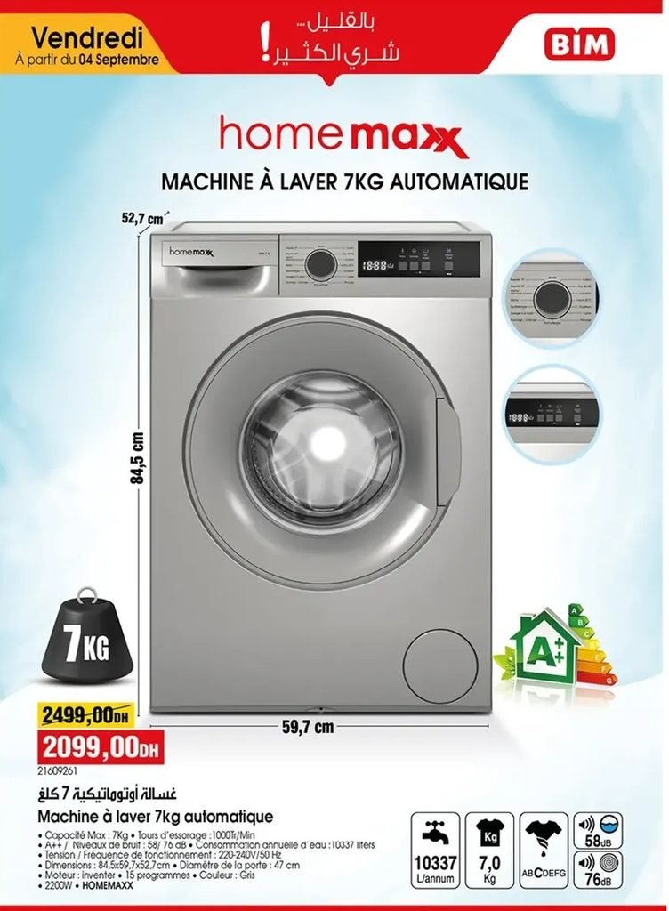 Bim 4 Septembre 2026 machine a laver