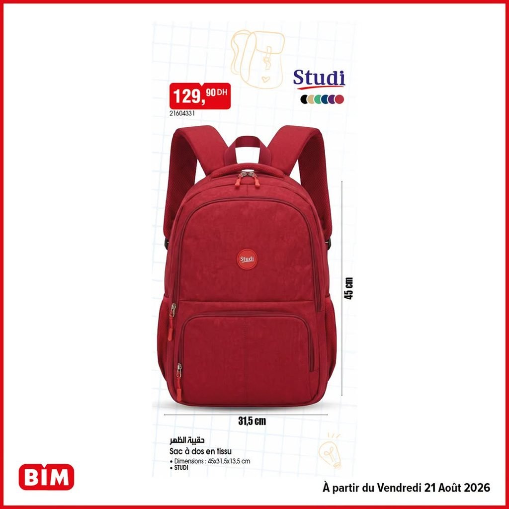 Promotion Bim vendredi 21 Aout 2026 rentrée scolaire