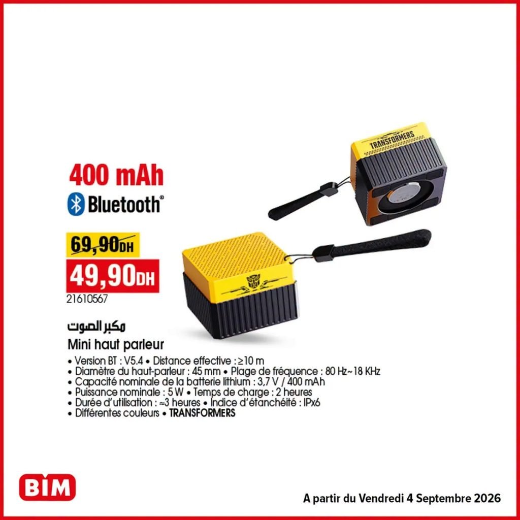 Promotion Bim vendredi 4 Septembre 2026